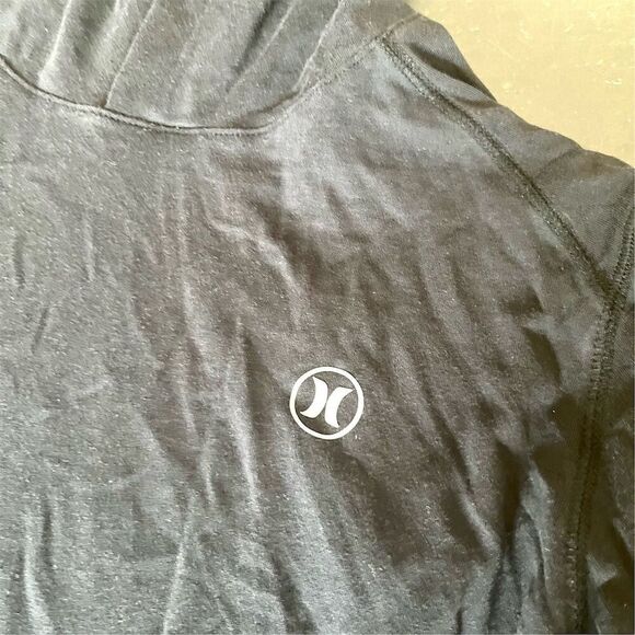 Hurley Black Pullover Hoodie Size L Long Sleeve with Hood & Pocket - Picture 3 of 4